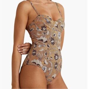 Ulla Johnson- Multicolored Floral Underwire One Piece Swimsuit